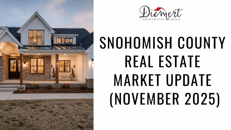 Graphic of the blog title "Snohomish County Real Estate Market Update | November 2025" and a picture of a home